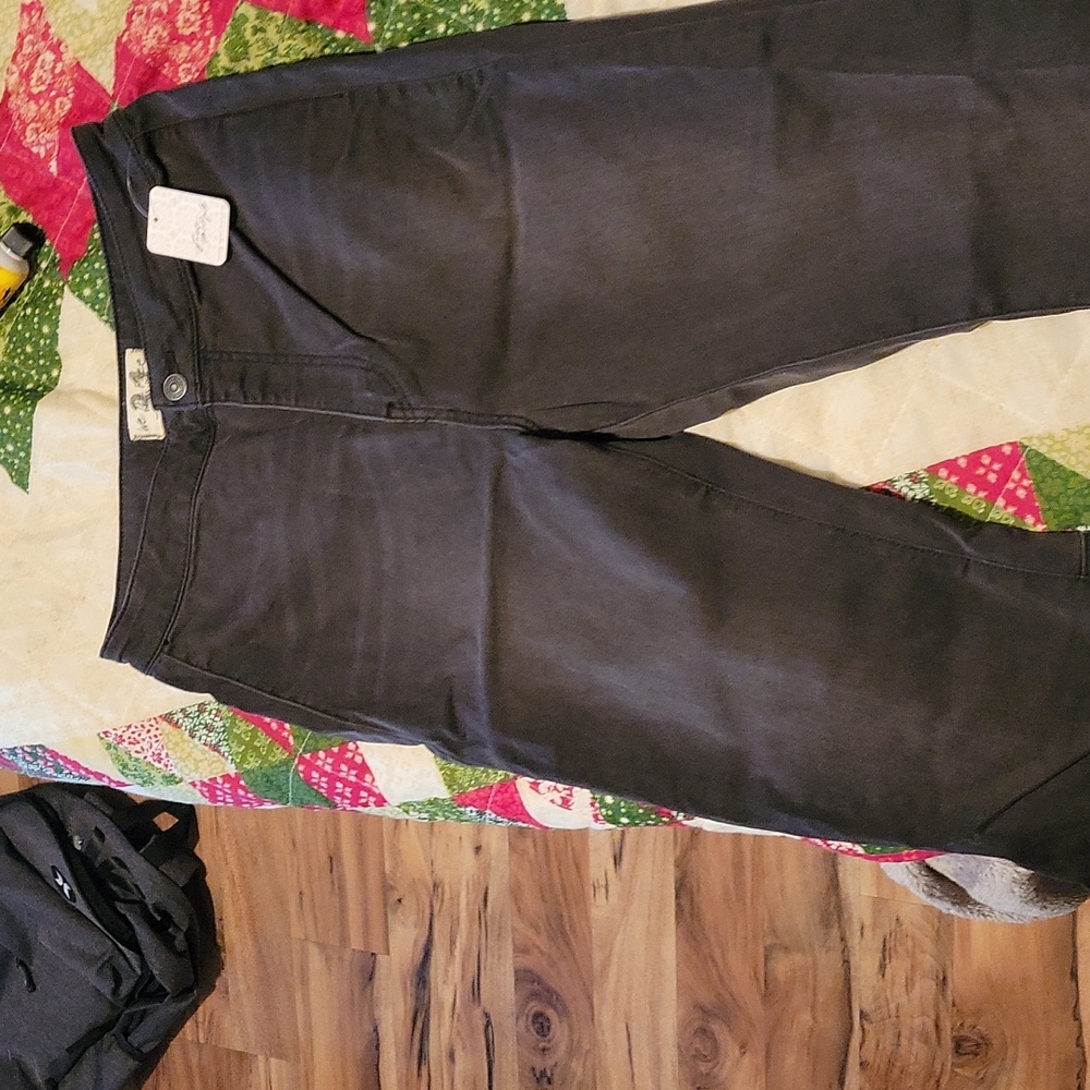 Free People Black High Waisted Bell Bottom Jeans